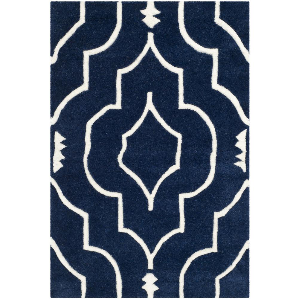 CHATHAM, DARK BLUE / IVORY, 2' X 3', Area Rug, CHT736C-2