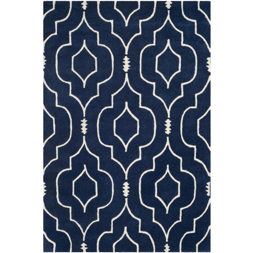 CHATHAM, DARK BLUE / IVORY, 3' X 5', Area Rug, CHT736C-3