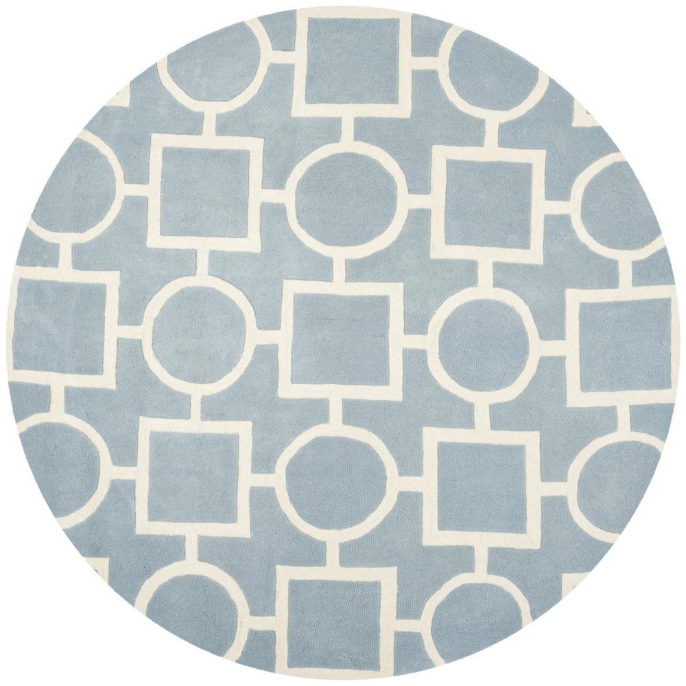 CHATHAM, BLUE / IVORY, 7' X 7' Round, Area Rug, CHT737B-7R