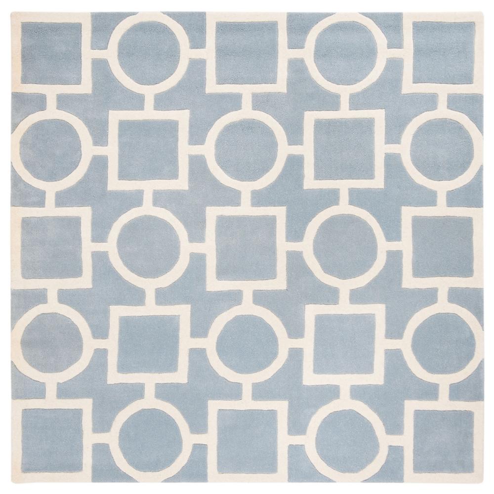CHATHAM, BLUE / IVORY, 7' X 7' Square, Area Rug, CHT737B-7SQ
