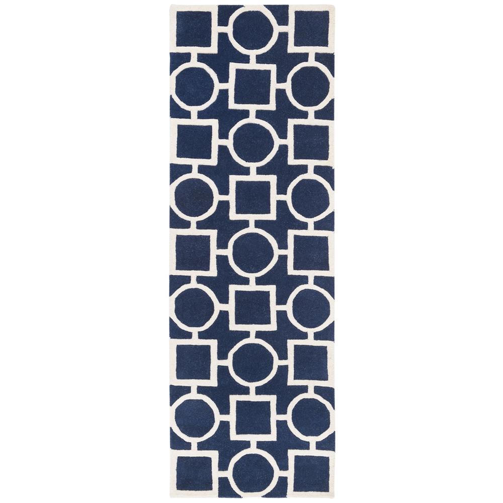 CHATHAM, DARK BLUE / IVORY, 2'-3" X 7', Area Rug, CHT737C-27