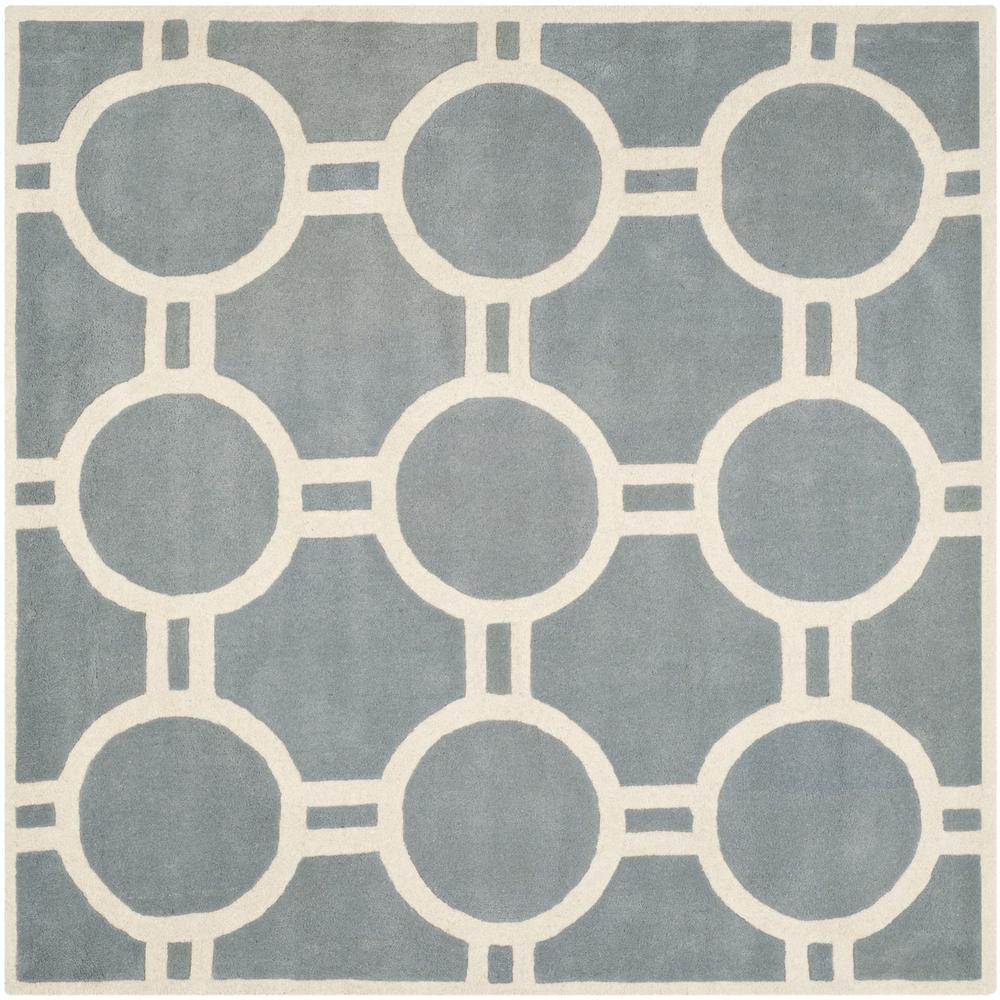 CHATHAM, BLUE / IVORY, 7' X 7' Square, Area Rug, CHT739B-7SQ