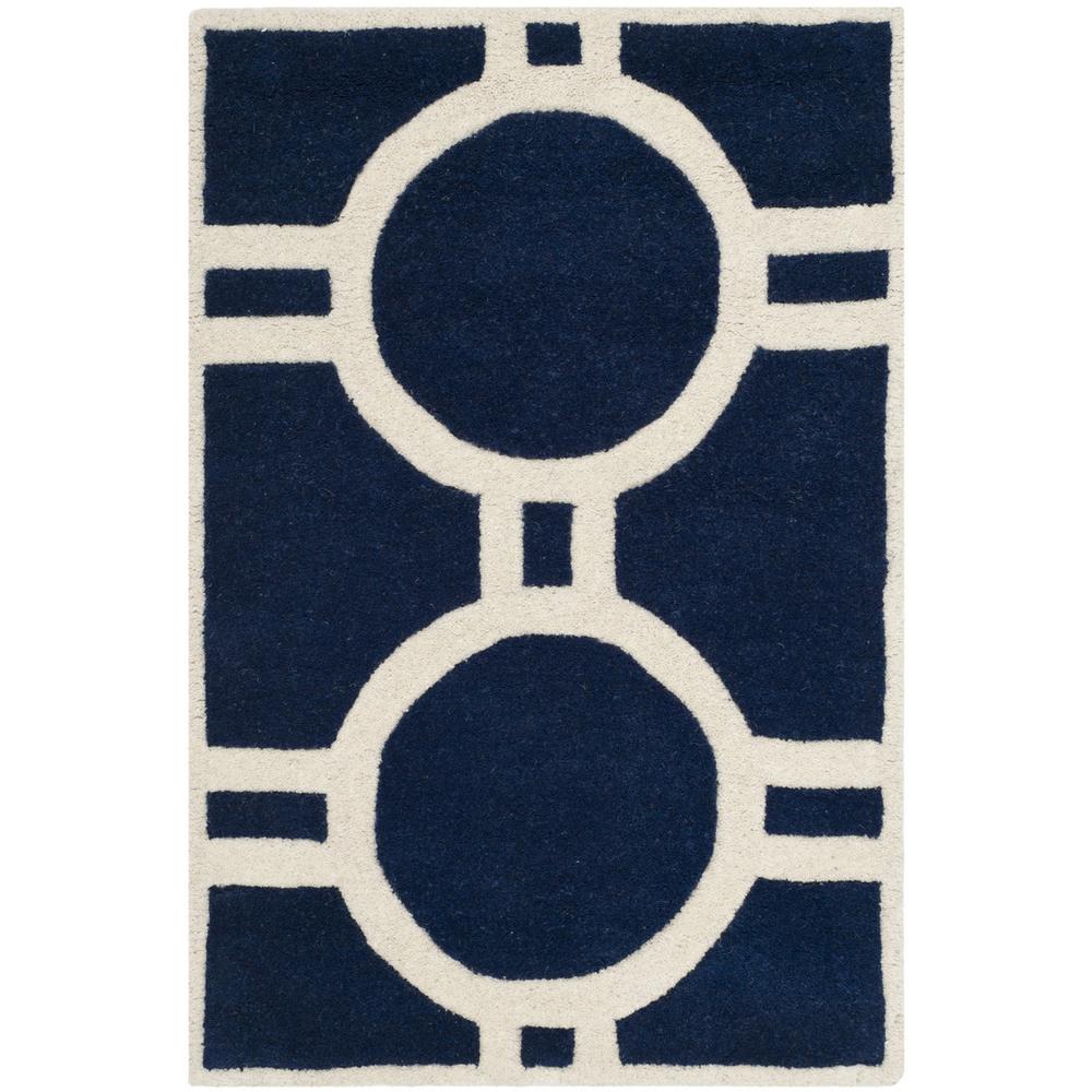 CHATHAM, DARK BLUE / IVORY, 2' X 3', Area Rug, CHT739C-2