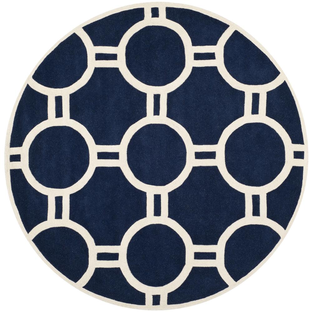 CHATHAM, DARK BLUE / IVORY, 7' X 7' Round, Area Rug, CHT739C-7R