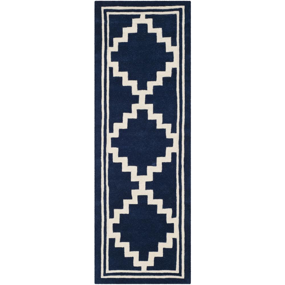 CHATHAM, NAVY / IVORY, 2'-3" X 7', Area Rug