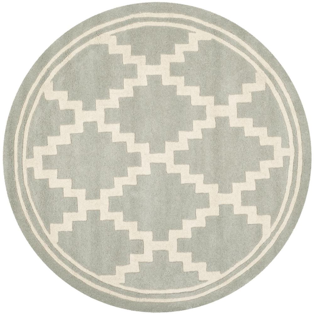 CHATHAM, GREY / IVORY, 5' X 5' Round, Area Rug, CHT743E-5R