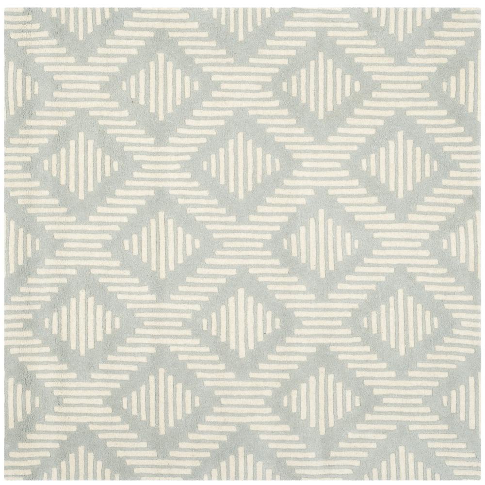 CHATHAM, GREY / IVORY, 5' X 5' Square, Area Rug, CHT744E-5SQ