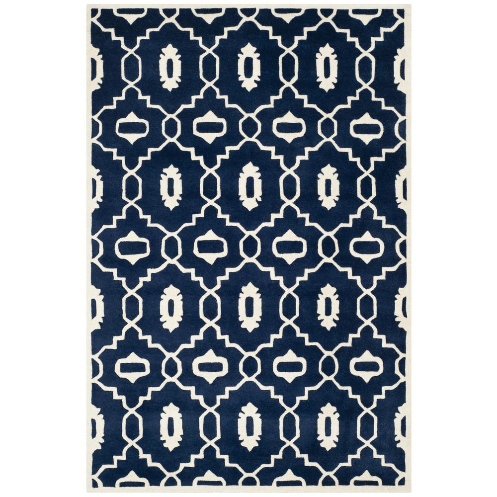 CHATHAM, DARK BLUE / IVORY, 6' X 9', Area Rug, CHT745C-6
