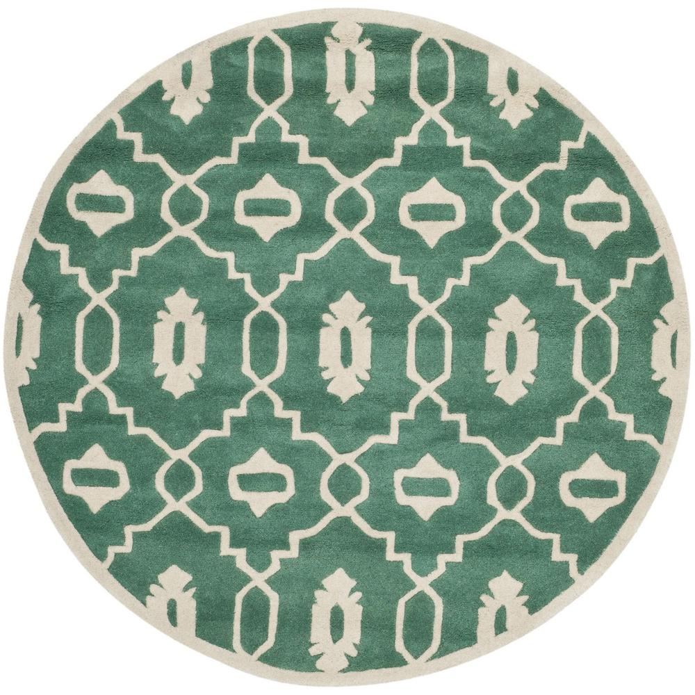 CHATHAM, TEAL / IVORY, 5' X 5' Round, Area Rug, CHT745T-5R