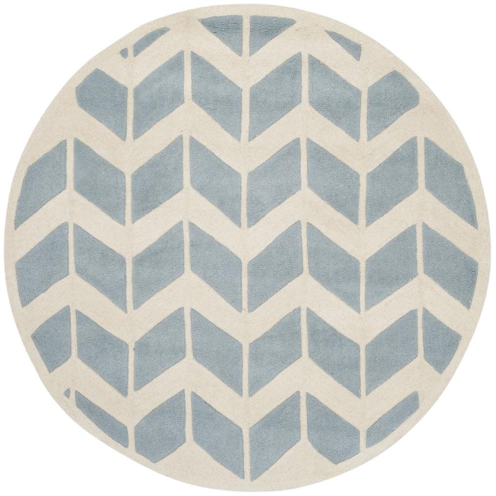 CHATHAM, BLUE / IVORY, 5' X 5' Round, Area Rug, CHT746B-5R