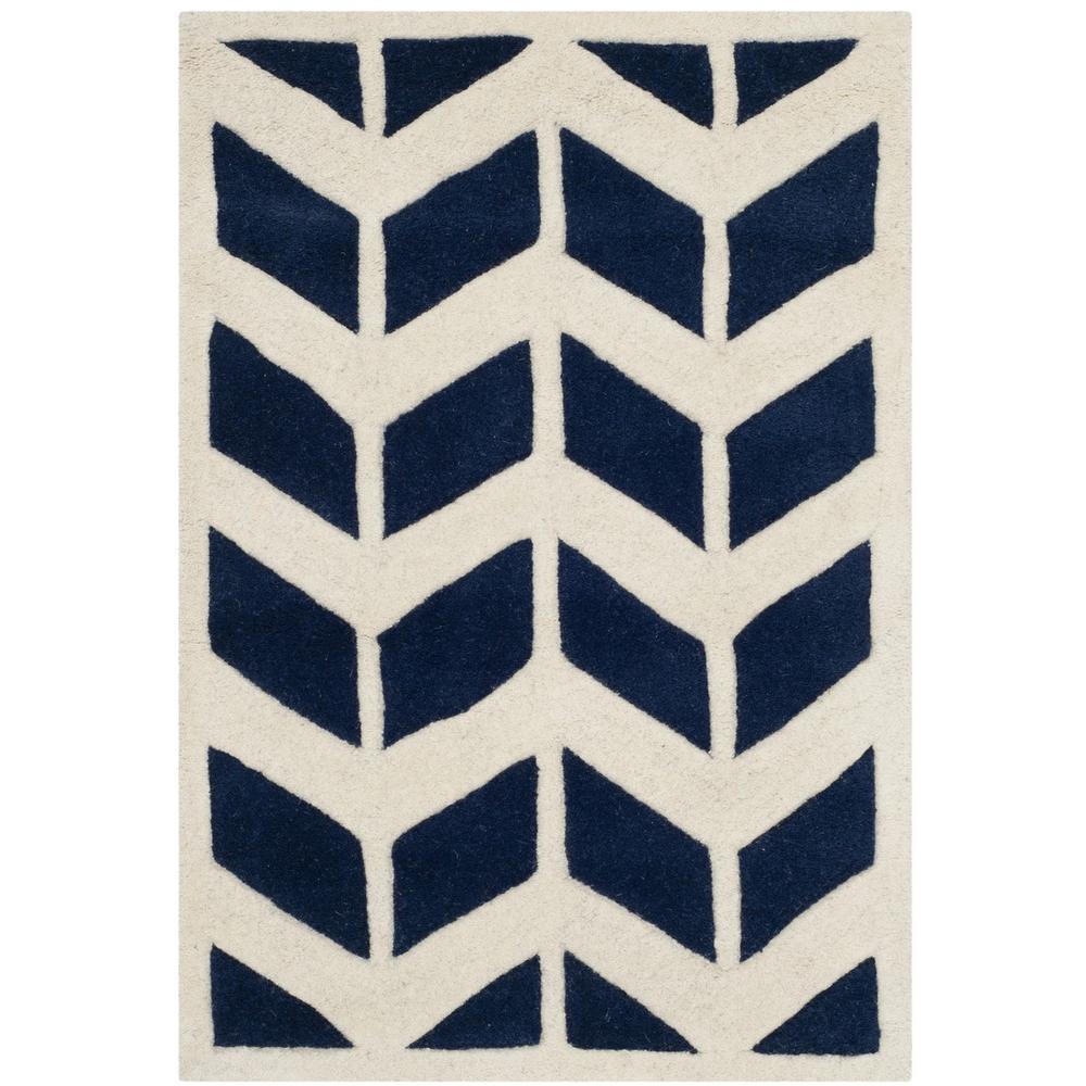 CHATHAM, DARK BLUE / IVORY, 2' X 3', Area Rug, CHT746C-2