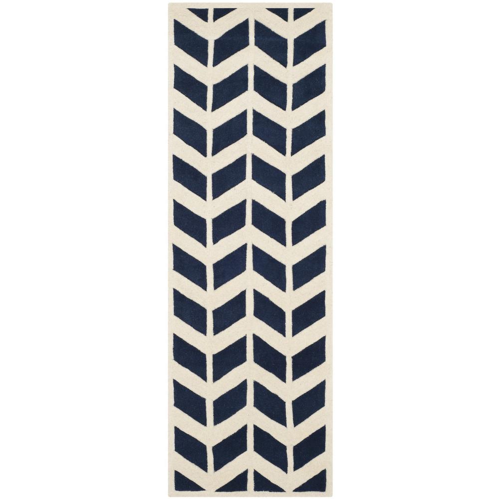 CHATHAM, DARK BLUE / IVORY, 2'-3" X 7', Area Rug, CHT746C-27