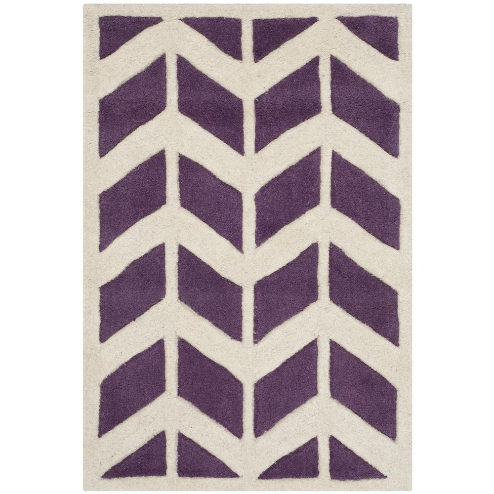 CHATHAM, PURPLE / IVORY, 2' X 3', Area Rug, CHT746F-2