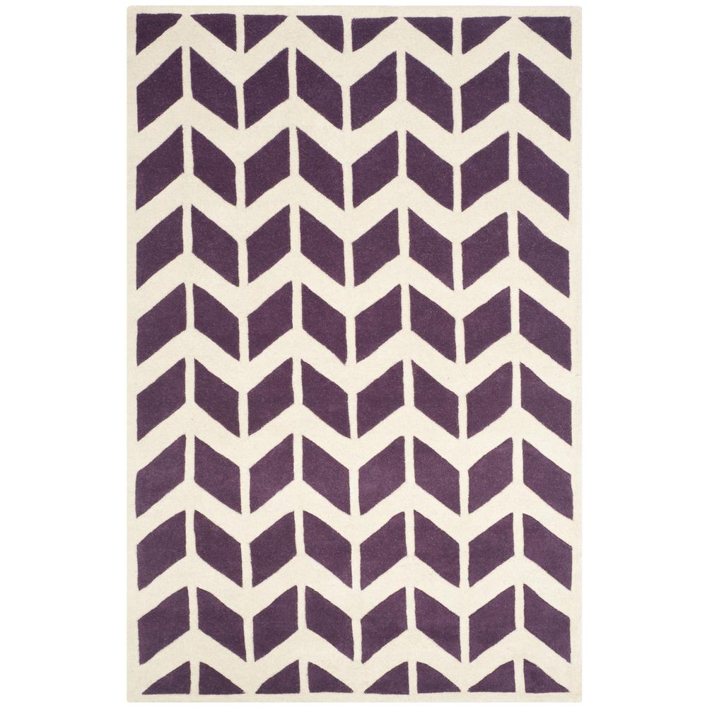 CHATHAM, PURPLE / IVORY, 5' X 8', Area Rug, CHT746F-5