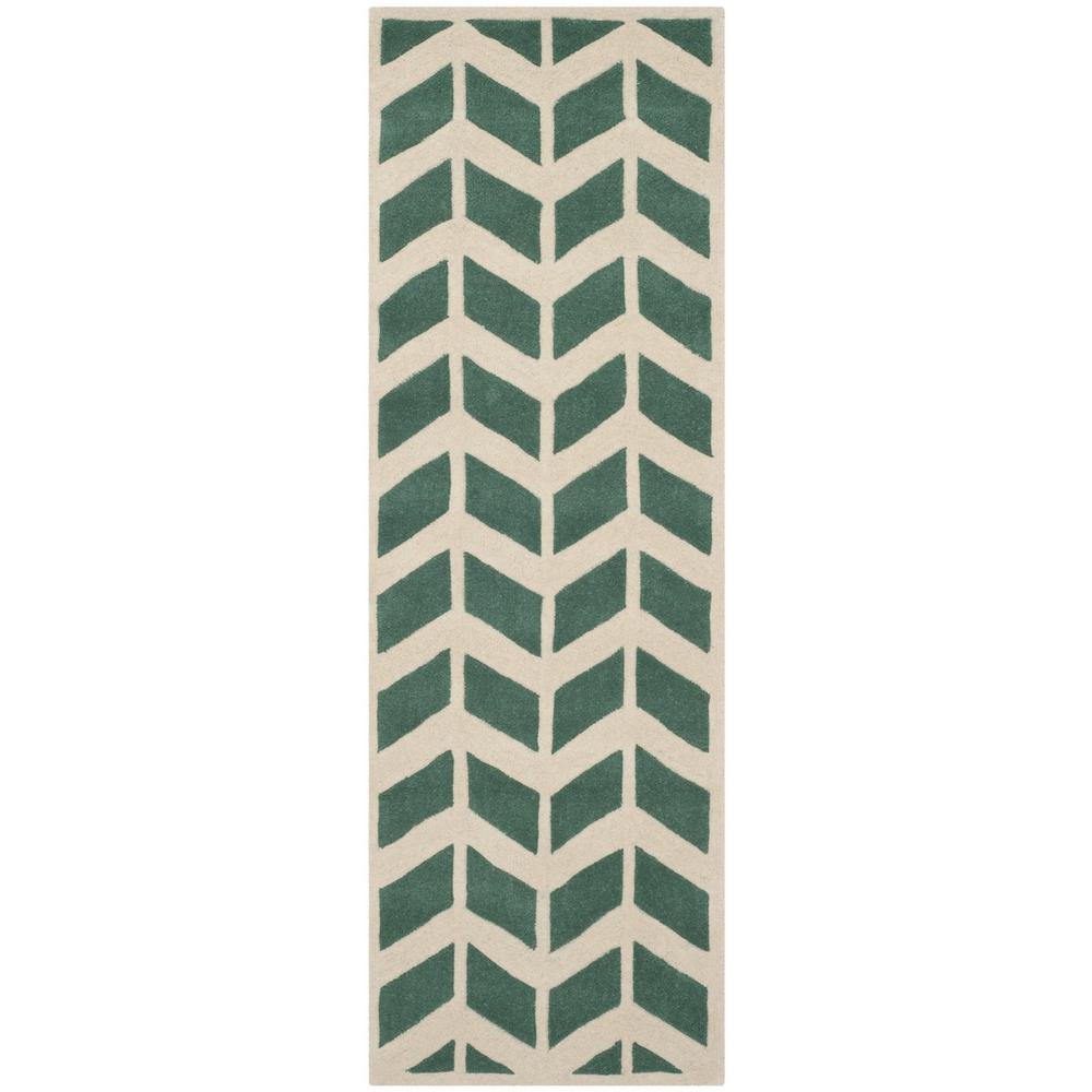 CHATHAM, TEAL / IVORY, 2'-3" X 7', Area Rug, CHT746T-27