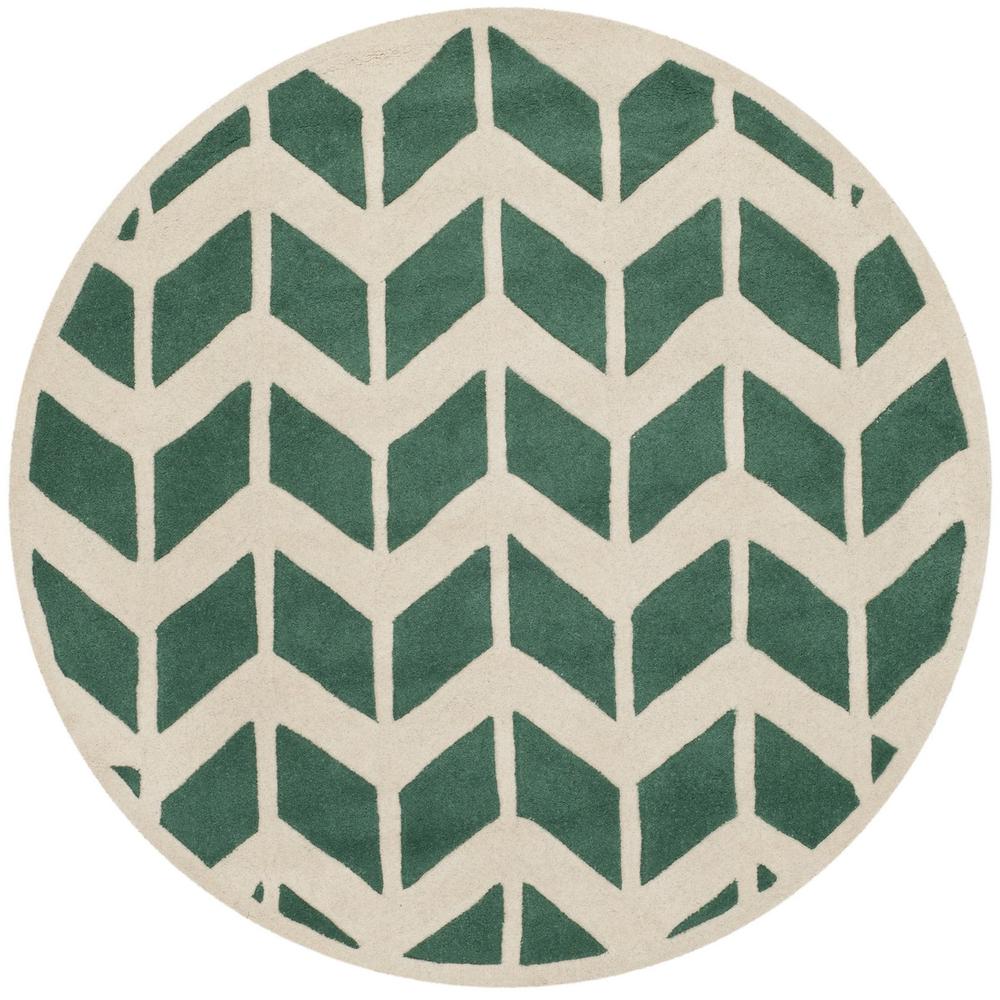 CHATHAM, TEAL / IVORY, 5' X 5' Round, Area Rug, CHT746T-5R
