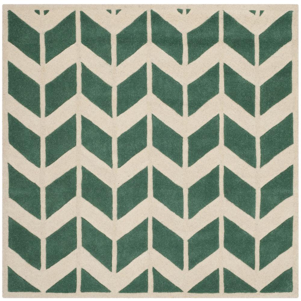 CHATHAM, TEAL / IVORY, 5' X 5' Square, Area Rug, CHT746T-5SQ