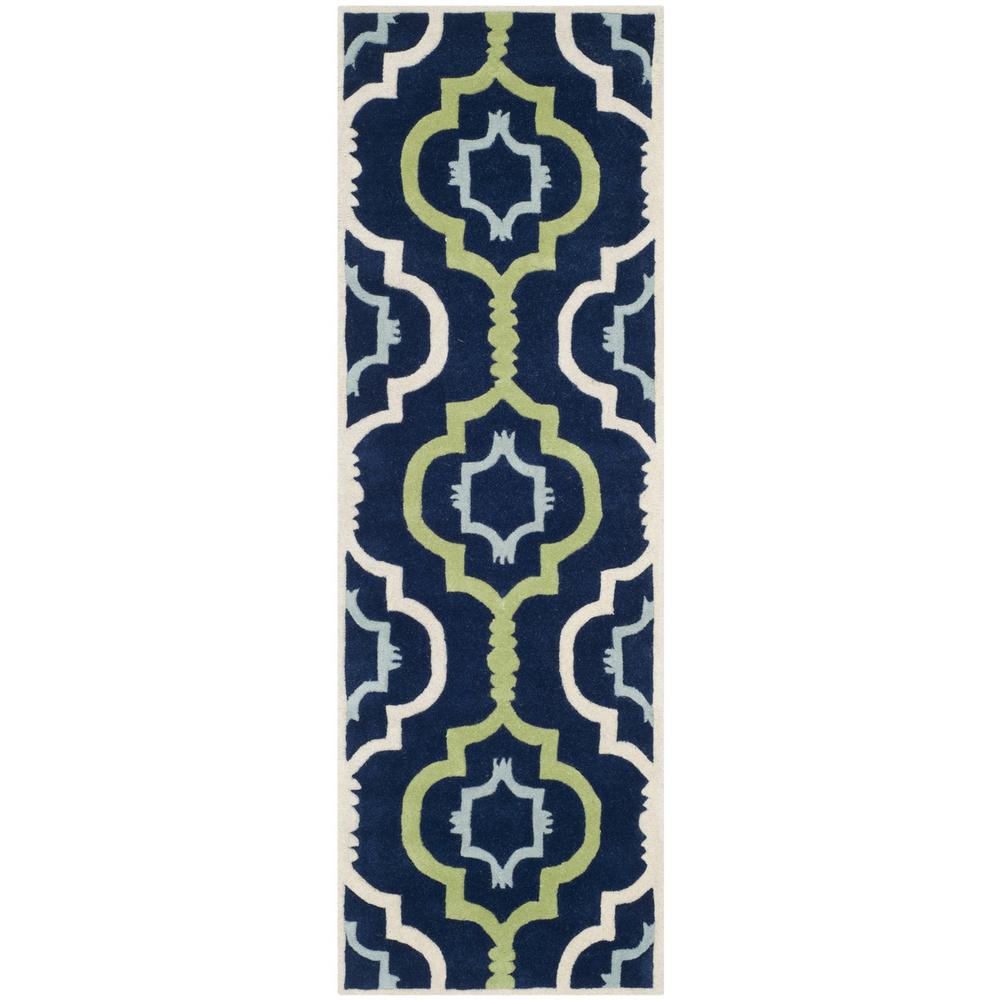 CHATHAM, DARK BLUE / MULTI, 2'-3" X 7', Area Rug