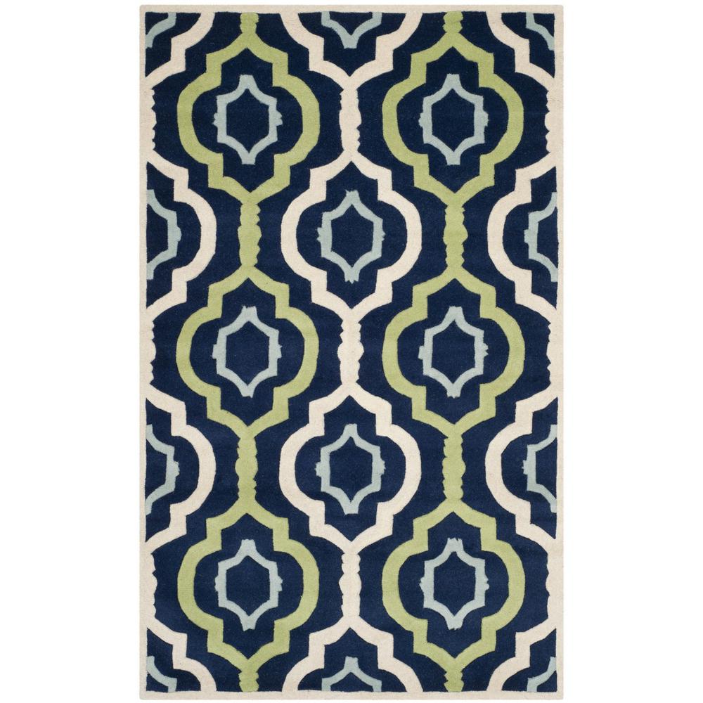 CHATHAM, DARK BLUE / MULTI, 5' X 8', Area Rug