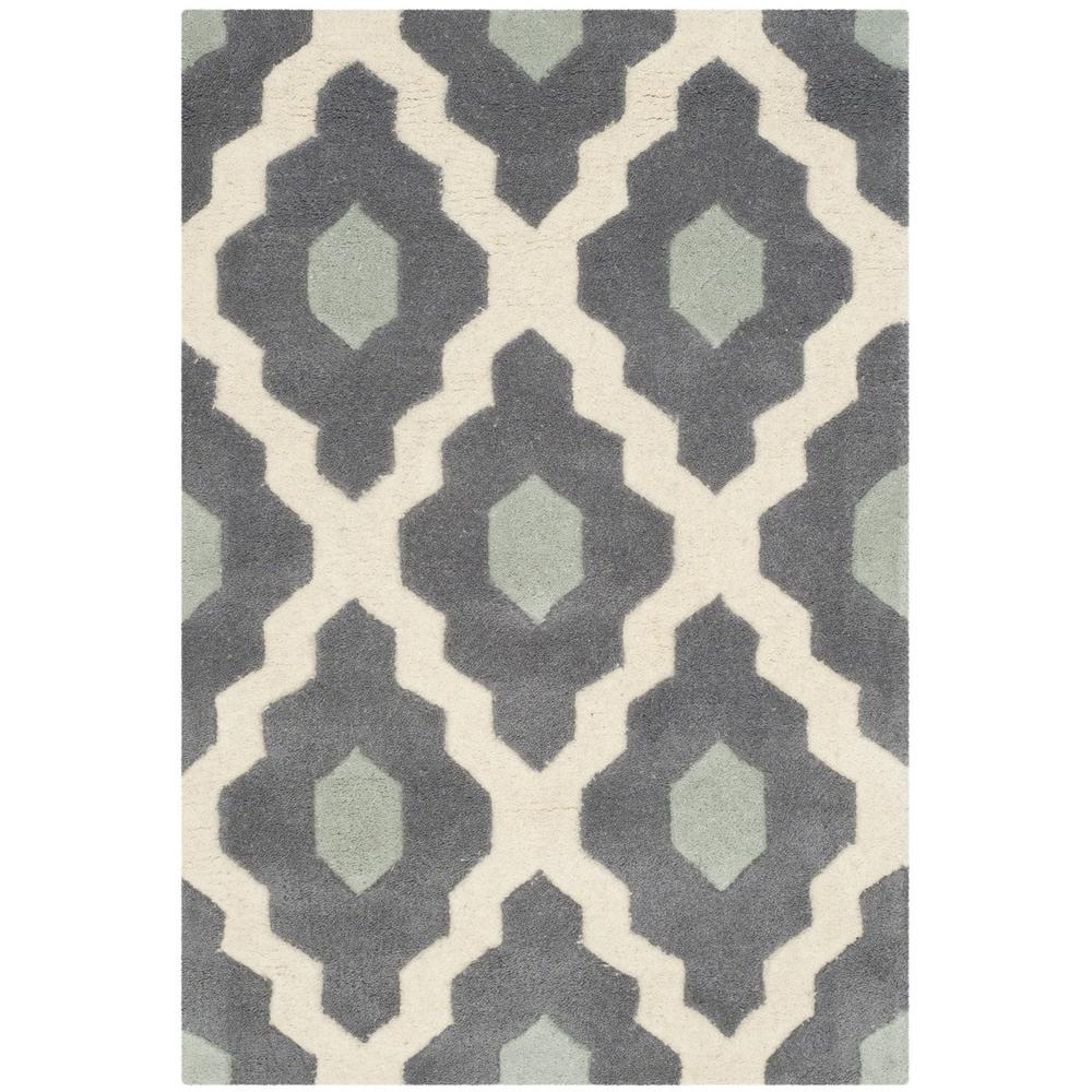 CHATHAM, IVORY / DARK GREY, 2' X 3', Area Rug, CHT748D-2