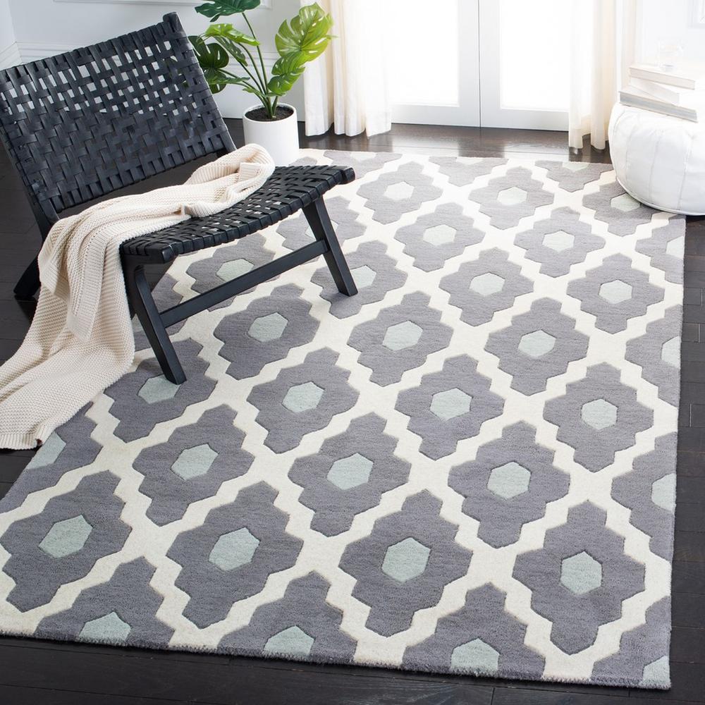 CHATHAM, IVORY / DARK GREY, 4' X 6', Area Rug, CHT748D-4
