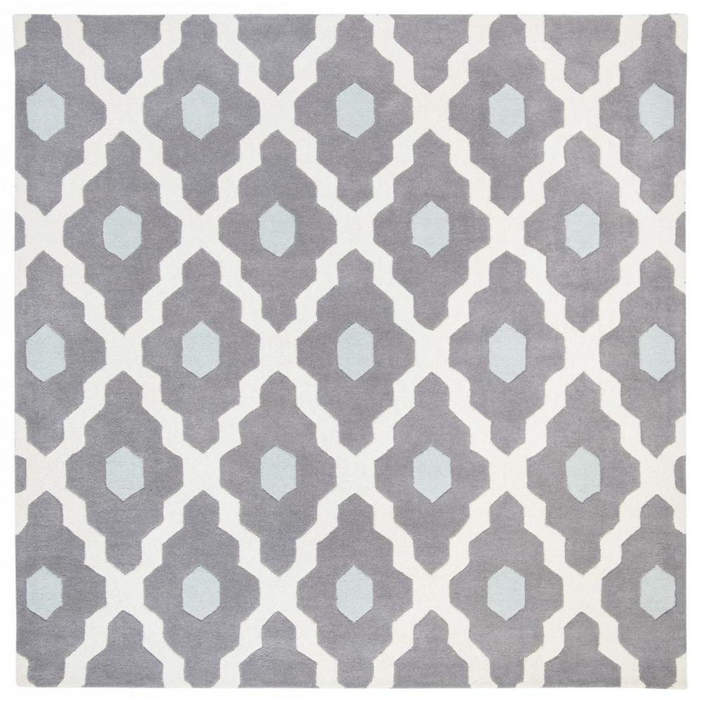 CHATHAM, IVORY / DARK GREY, 3' X 3' Square, Area Rug, CHT748D-3SQ