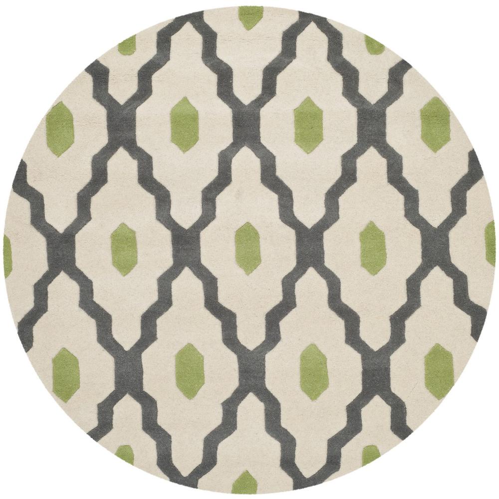 CHATHAM, DARK GREY / IVORY, 5' X 5' Round, Area Rug, CHT748K-5R