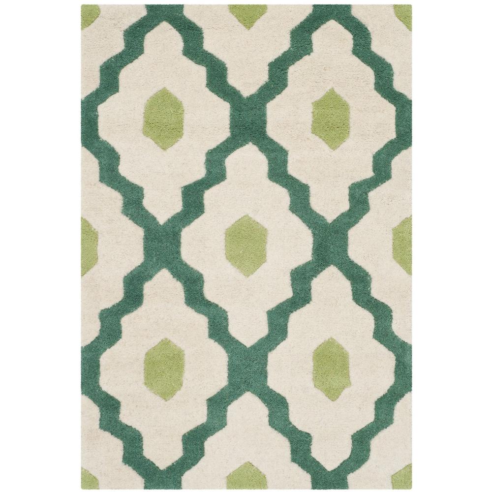 CHATHAM, IVORY / TEAL, 2' X 3', Area Rug