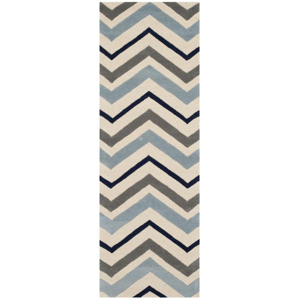 CHATHAM, IVORY / DARK GREY, 2'-3" X 7', Area Rug, CHT749X-27