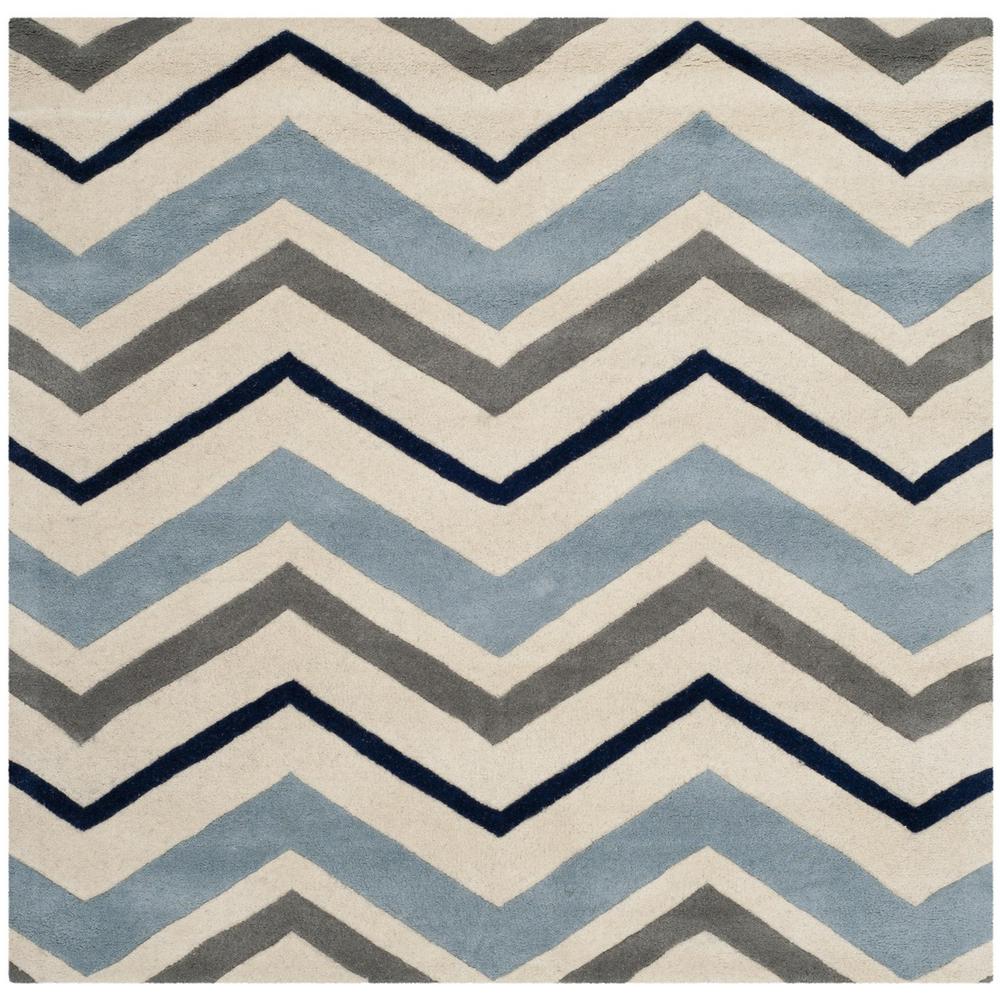 CHATHAM, IVORY / DARK GREY, 3' X 3' Square, Area Rug, CHT749X-3SQ