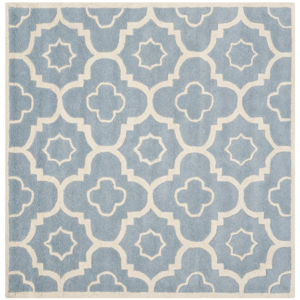 CHATHAM, BLUE / IVORY, 5' X 5' Square, Area Rug, CHT750B-5SQ