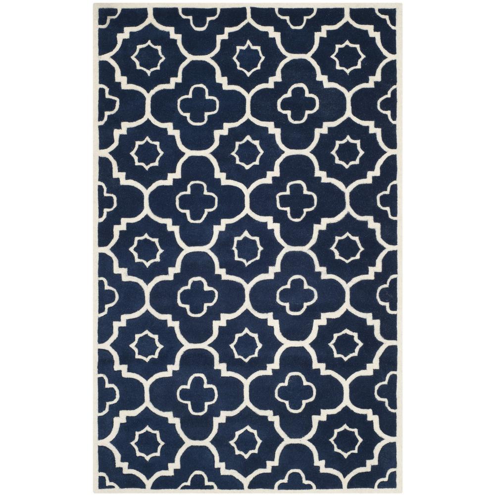 CHATHAM, DARK BLUE / IVORY, 5' X 8', Area Rug, CHT750C-5