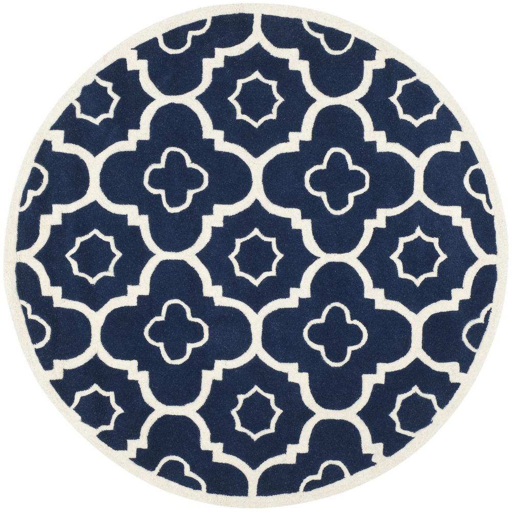 CHATHAM, DARK BLUE / IVORY, 5' X 5' Round, Area Rug, CHT750C-5R