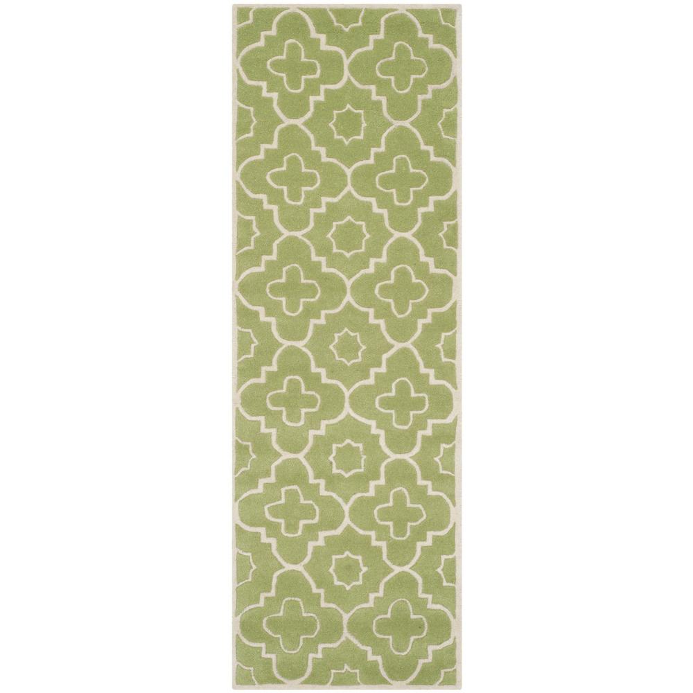CHATHAM, GREEN / IVORY, 2'-3" X 7', Area Rug