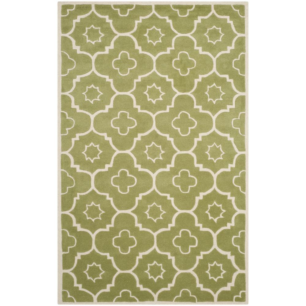 CHATHAM, GREEN / IVORY, 5' X 8', Area Rug
