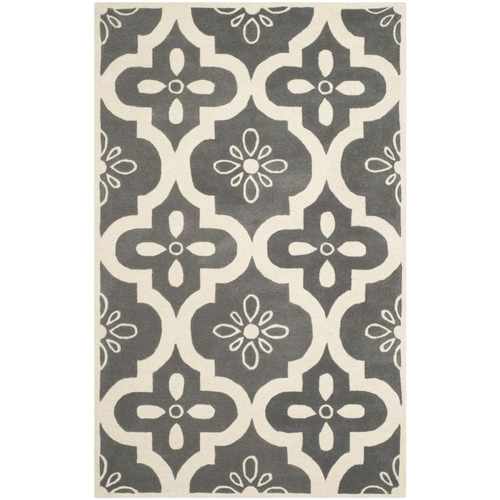 CHATHAM, DARK GREY / IVORY, 5' X 8', Area Rug, CHT751D-5