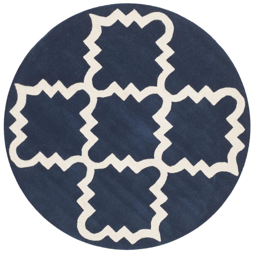 CHATHAM, DARK BLUE / IVORY, 5' X 5' Round, Area Rug, CHT753C-5R