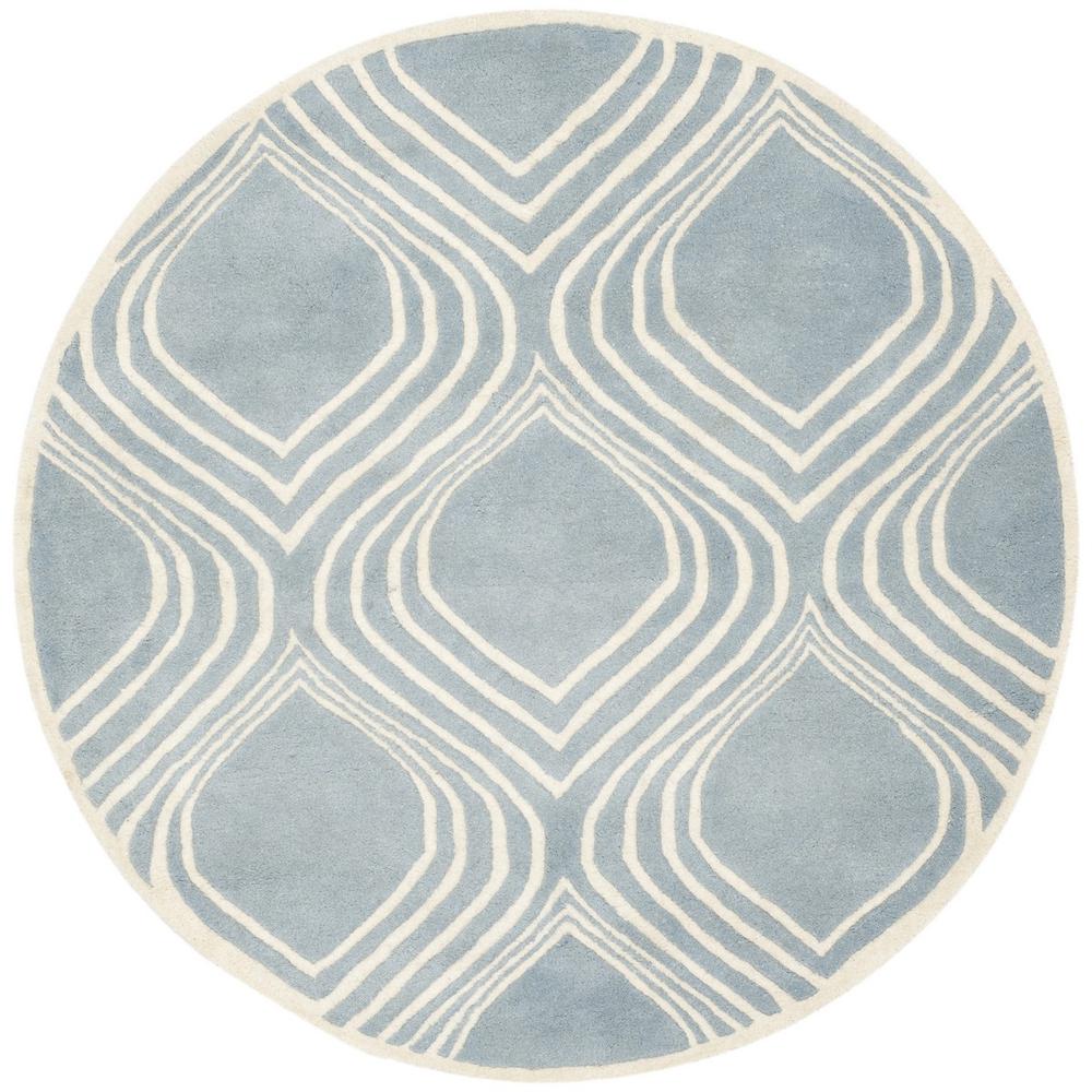 CHATHAM, BLUE / IVORY, 5' X 5' Round, Area Rug, CHT758B-5R