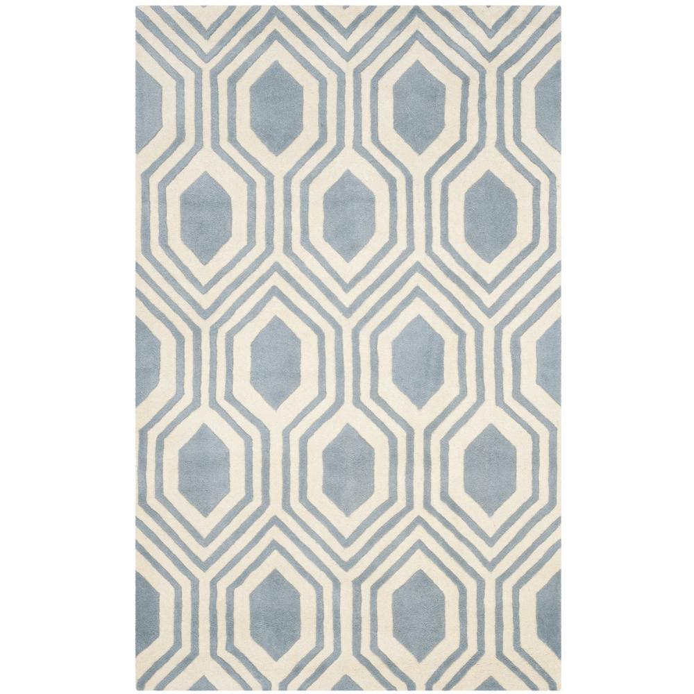 CHATHAM, BLUE / IVORY, 4' X 6', Area Rug, CHT760B-4