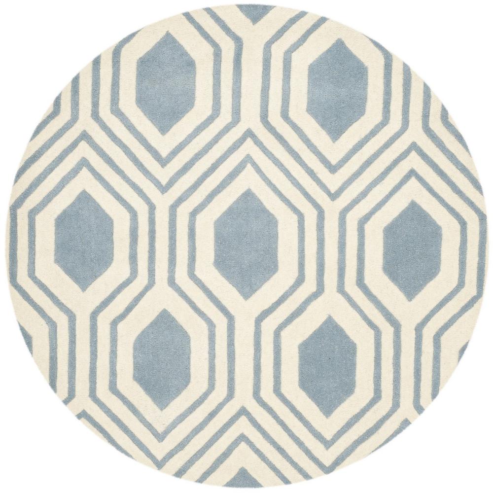 CHATHAM, BLUE / IVORY, 5' X 5' Round, Area Rug, CHT760B-5R