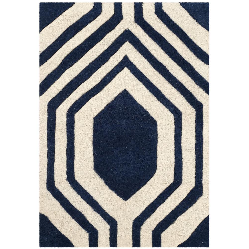 CHATHAM, DARK BLUE / IVORY, 2' X 3', Area Rug, CHT760C-2