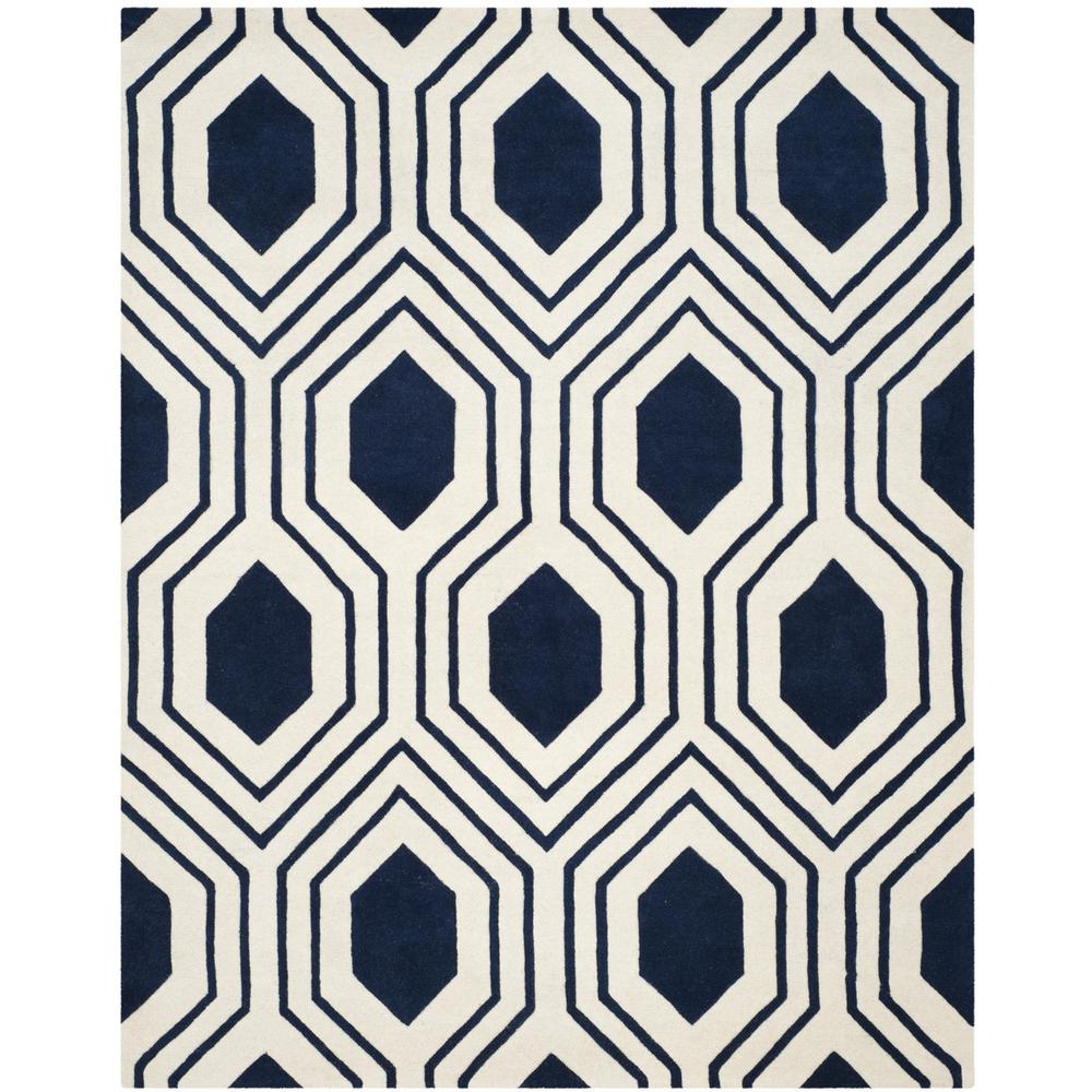 CHATHAM, DARK BLUE / IVORY, 8' X 10', Area Rug, CHT760C-8