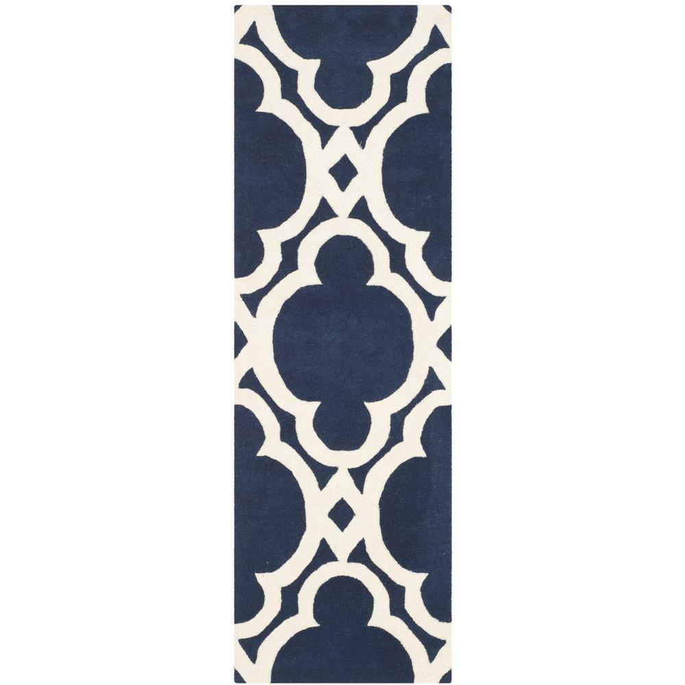 CHATHAM, DARK BLUE / IVORY, 2'-3" X 7', Area Rug, CHT762C-27