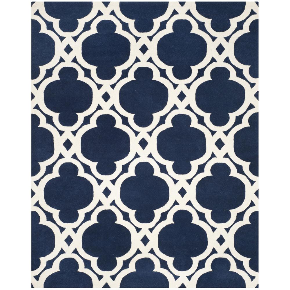 CHATHAM, DARK BLUE / IVORY, 8' X 10', Area Rug, CHT762C-8