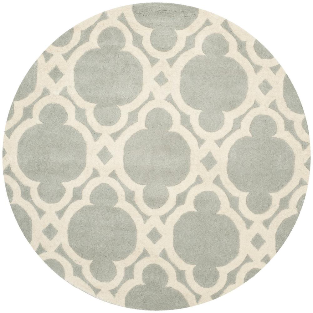 CHATHAM, GREY / IVORY, 5' X 5' Round, Area Rug, CHT762E-5R