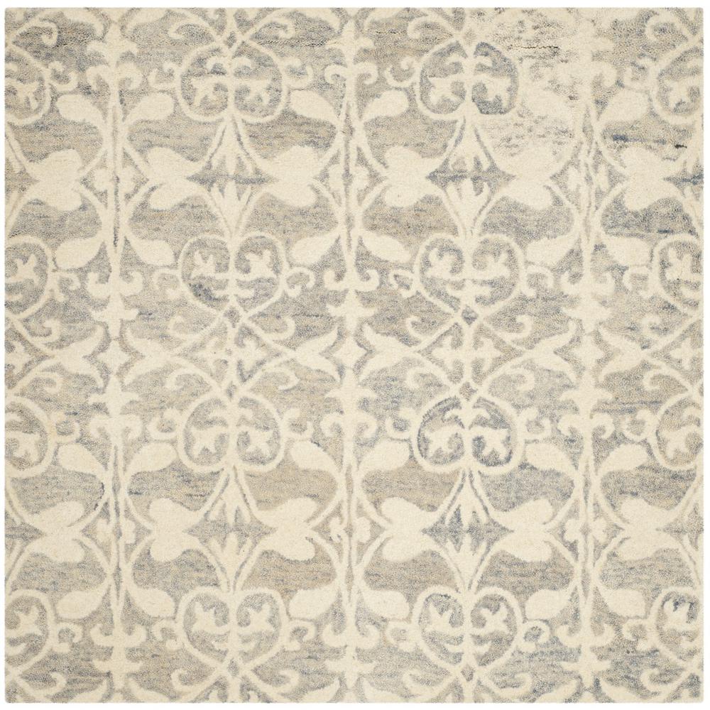 CHATHAM, LIGHT GREY / IVORY, 5' X 5' Square, Area Rug