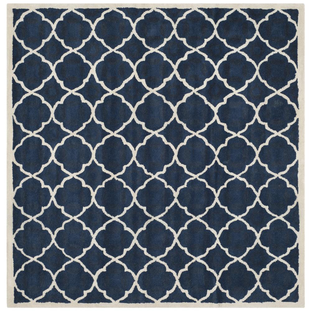 CHATHAM, BLUE / IVORY, 5' X 5' Square, Area Rug, CHT821A-5SQ