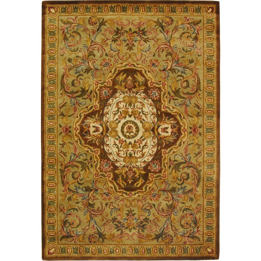 CLASSIC, BEIGE / OLIVE, 5' X 8', Area Rug