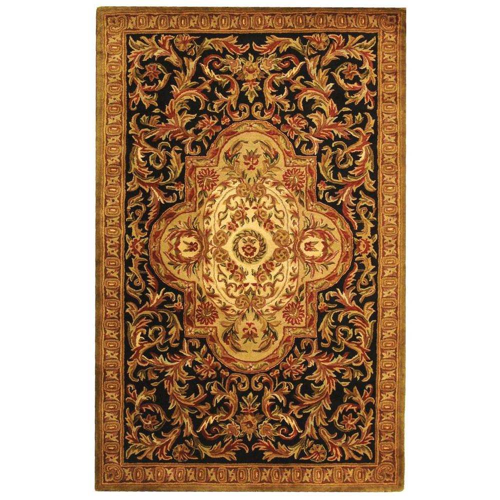 CLASSIC, BLACK / BEIGE, 2' X 3', Area Rug