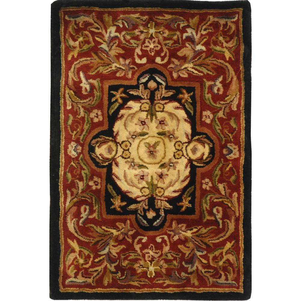 CLASSIC, RED / BLACK, 2' X 3', Area Rug